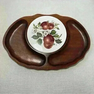 Brenda Bridgett New Zealand Mahogany Charcuterie Serving Tray with Ceram…